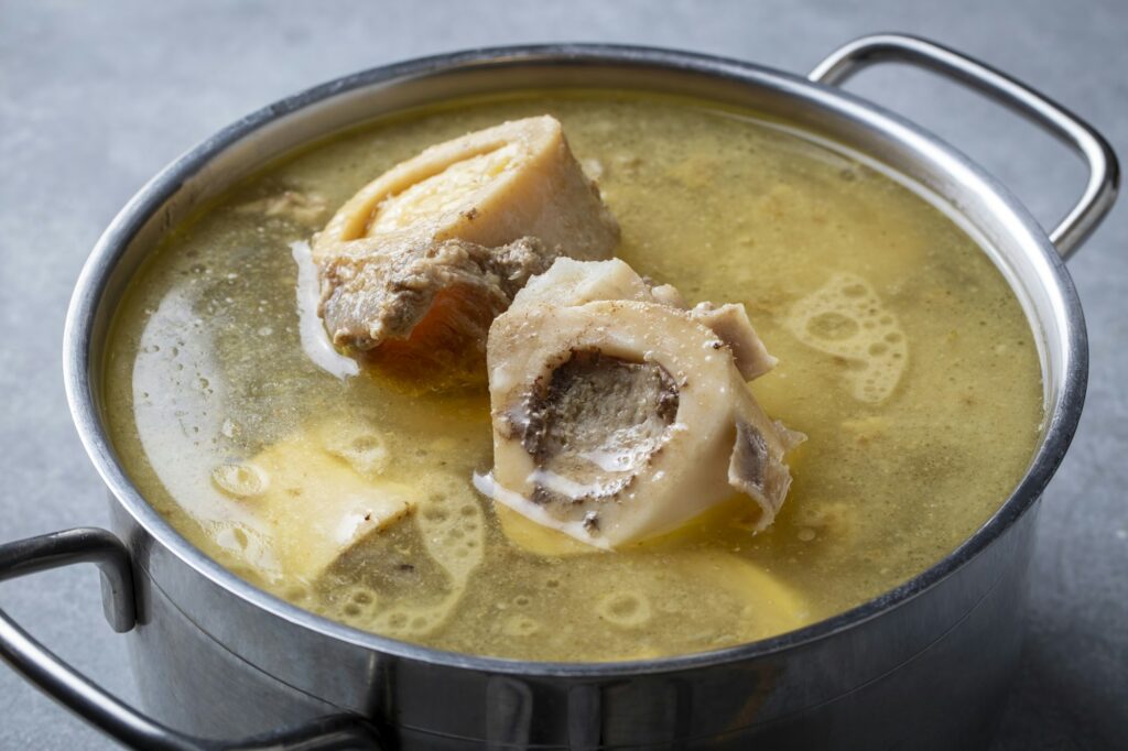 Boiled bone and broth.