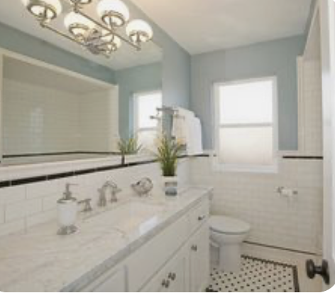 Benjamin Moore Nantucket Fog in bathroom