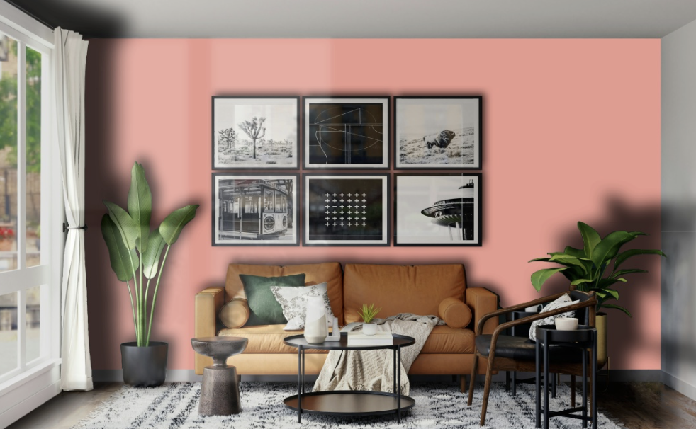 Benjamin moore passion fruit painted in living room