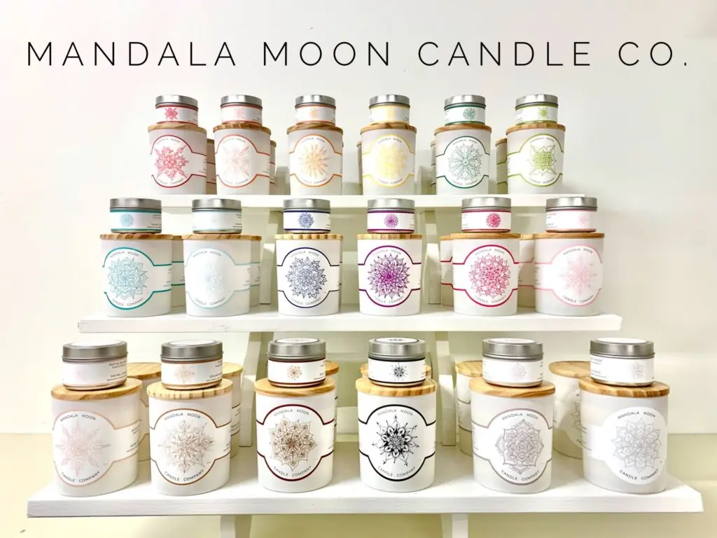 The Mandala Moon Candle Selection. Gather & Glow Spotlight: Mandala Moon Candle Co. — Illuminating Love, Light & Women Supporting Women