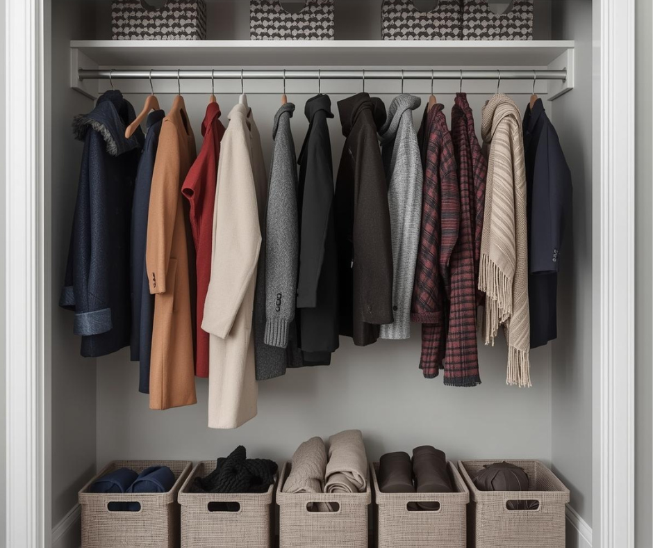 organized coat closet 