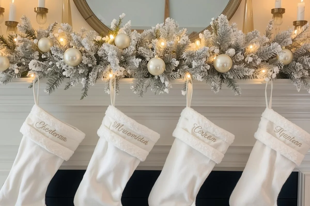 white stocking hanging 