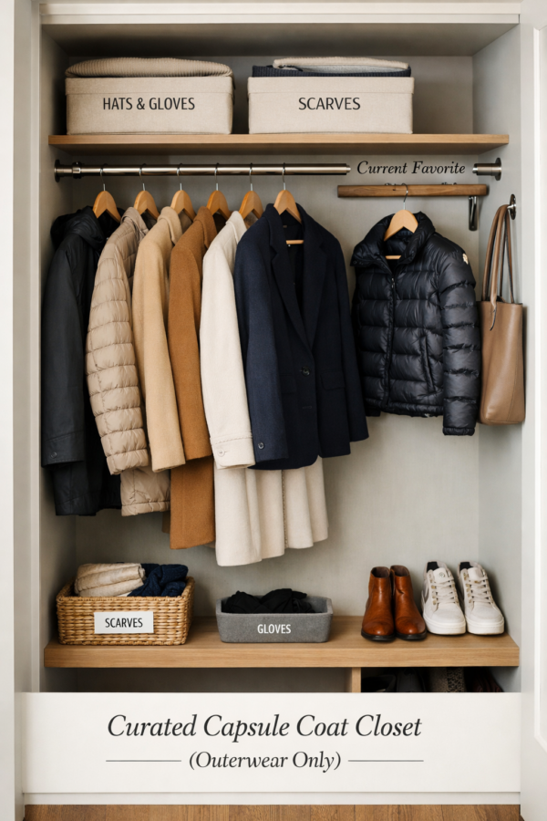 curated coat closet for outerwear only