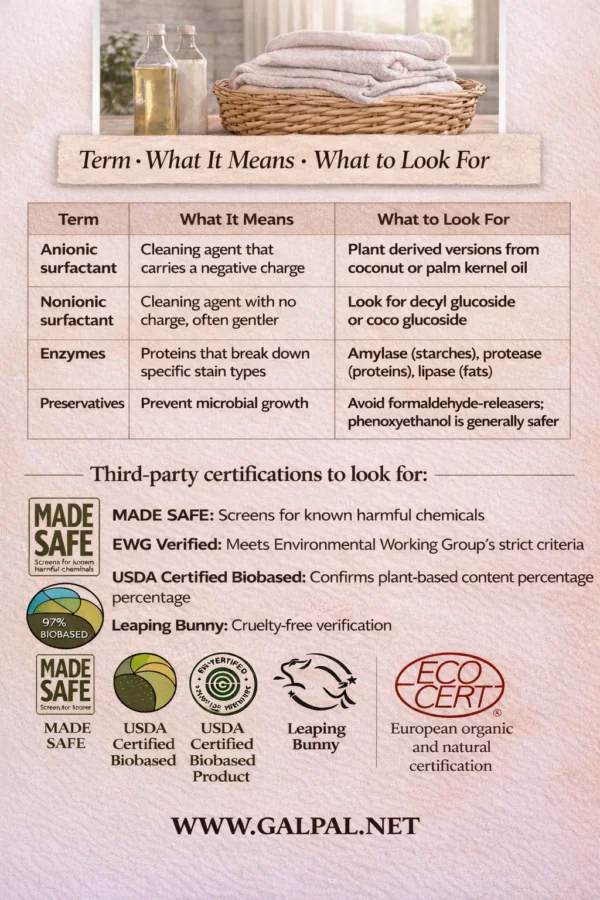 Toxic ingredients in laundry detergent to look for. graphic with names listed 