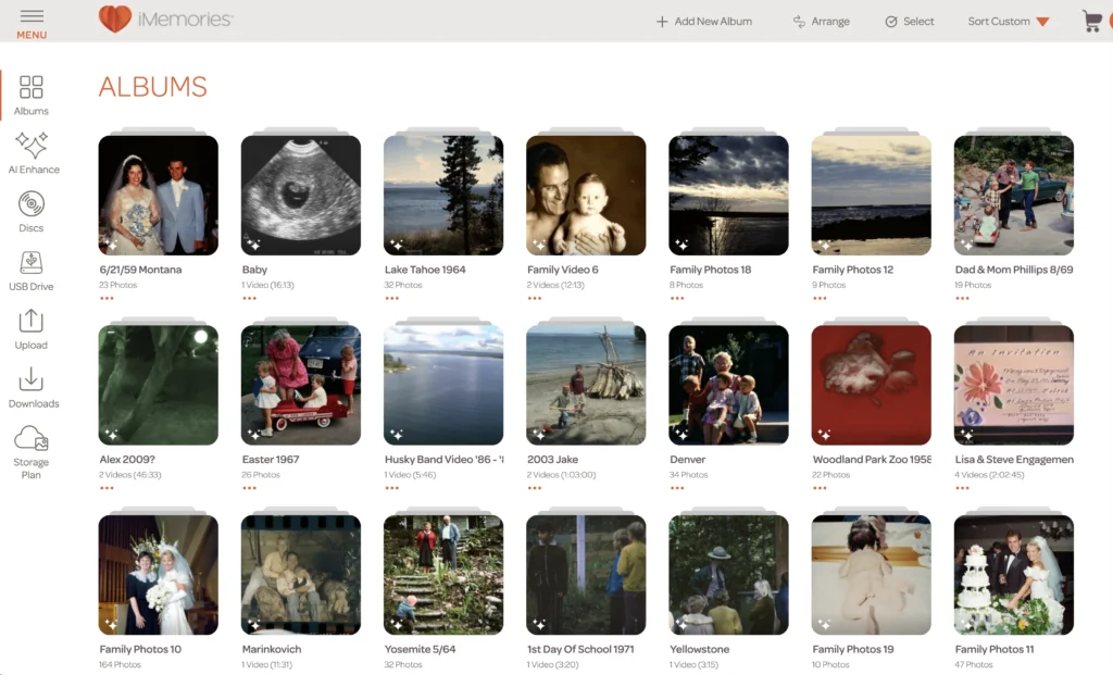 imemories dashboard