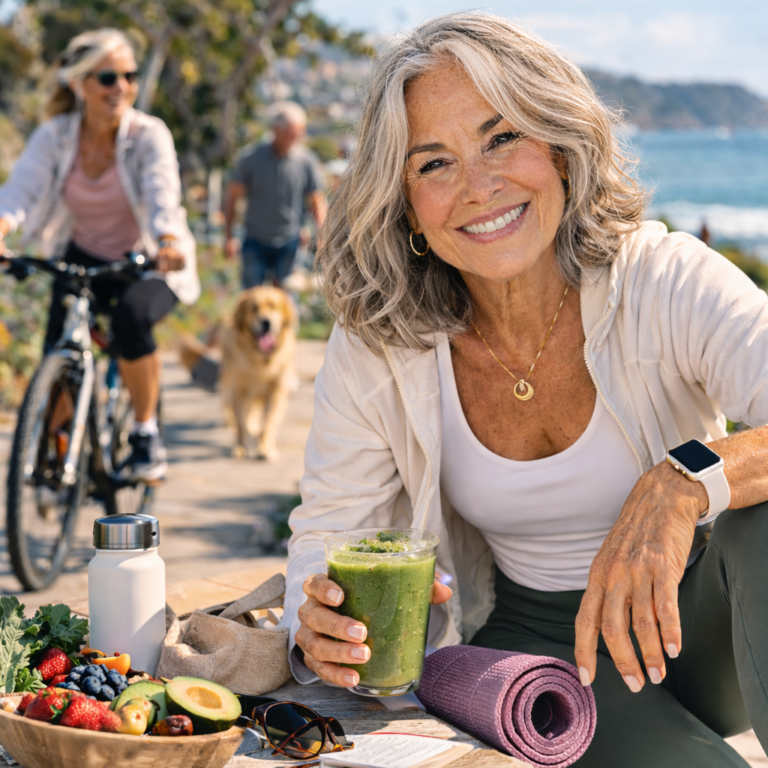 An older women who is a SuperAger who gets tested for biomarkers