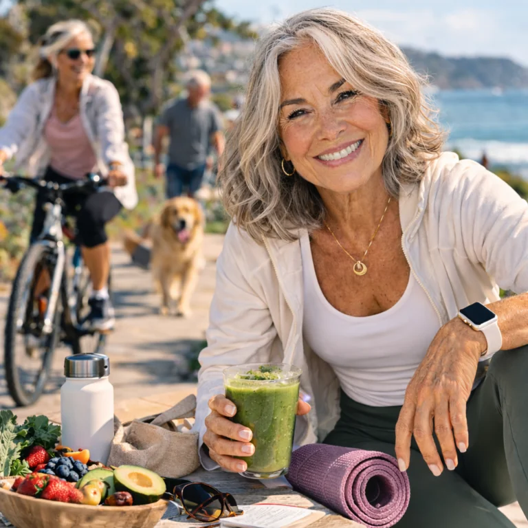 An older women who is a SuperAger who gets tested for biomarkers