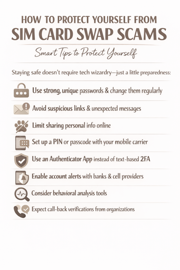 Infographic on how to protect yourself from SIM Card Scams