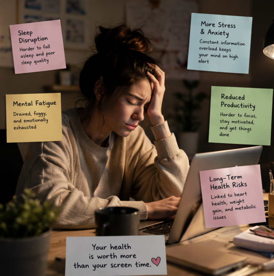 Symptoms of too much screen time