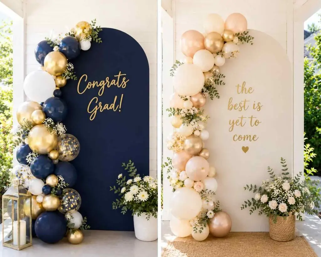 Spandex hoop photo backdrop for grad party 