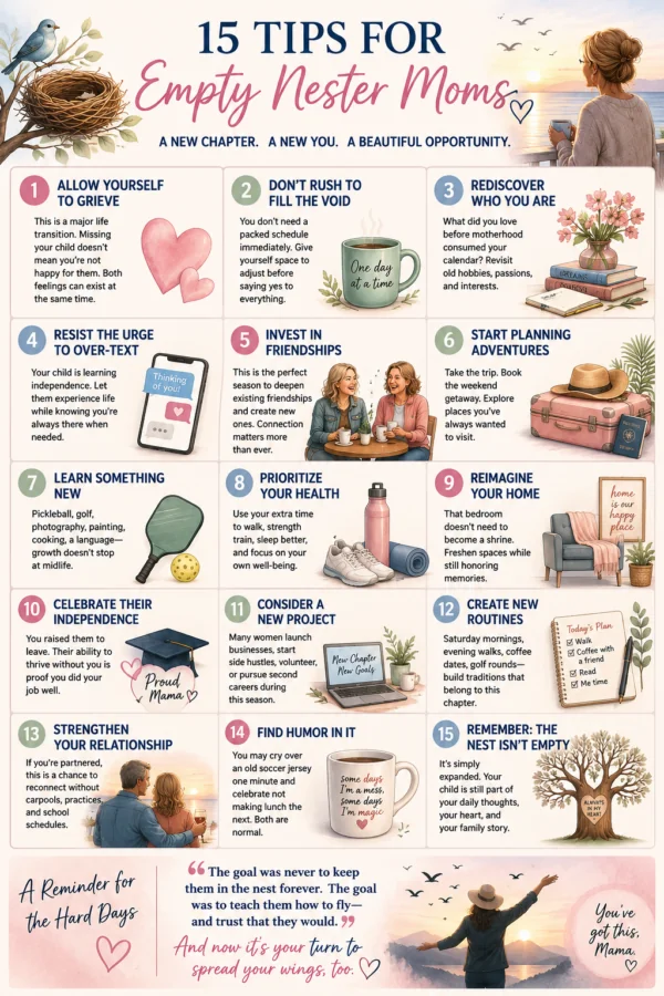 Tips for empty nester Moms.