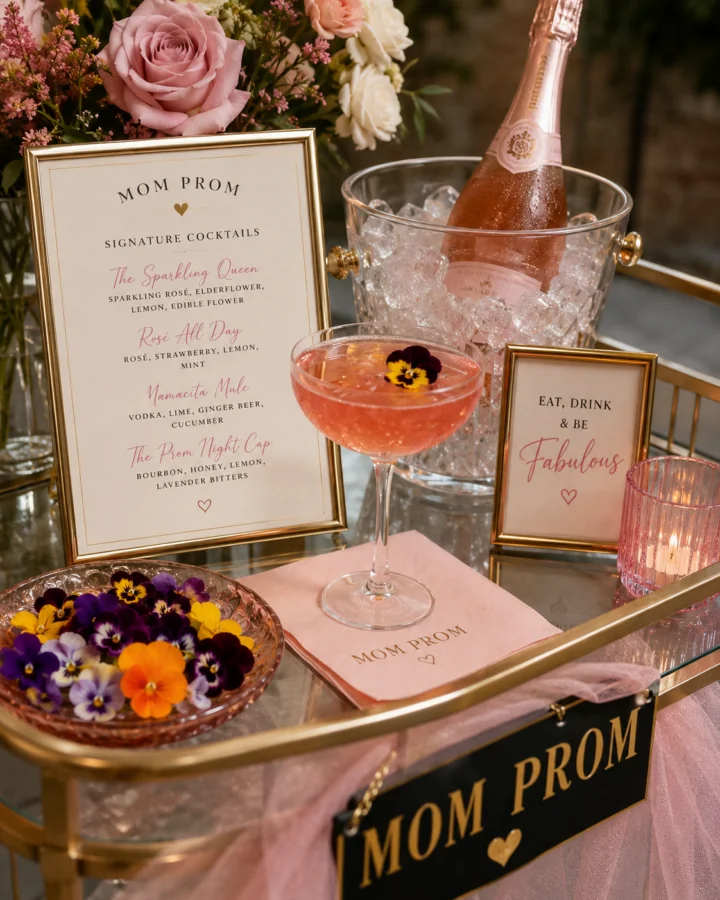 Mom prom cocktail set up