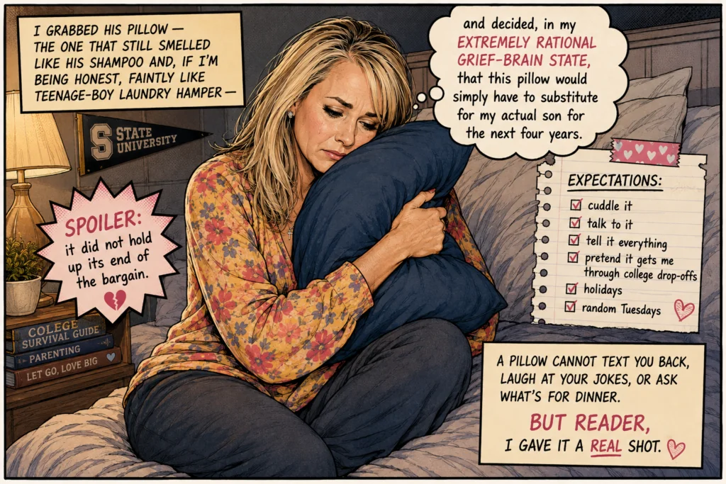 Sad mom after college drop off