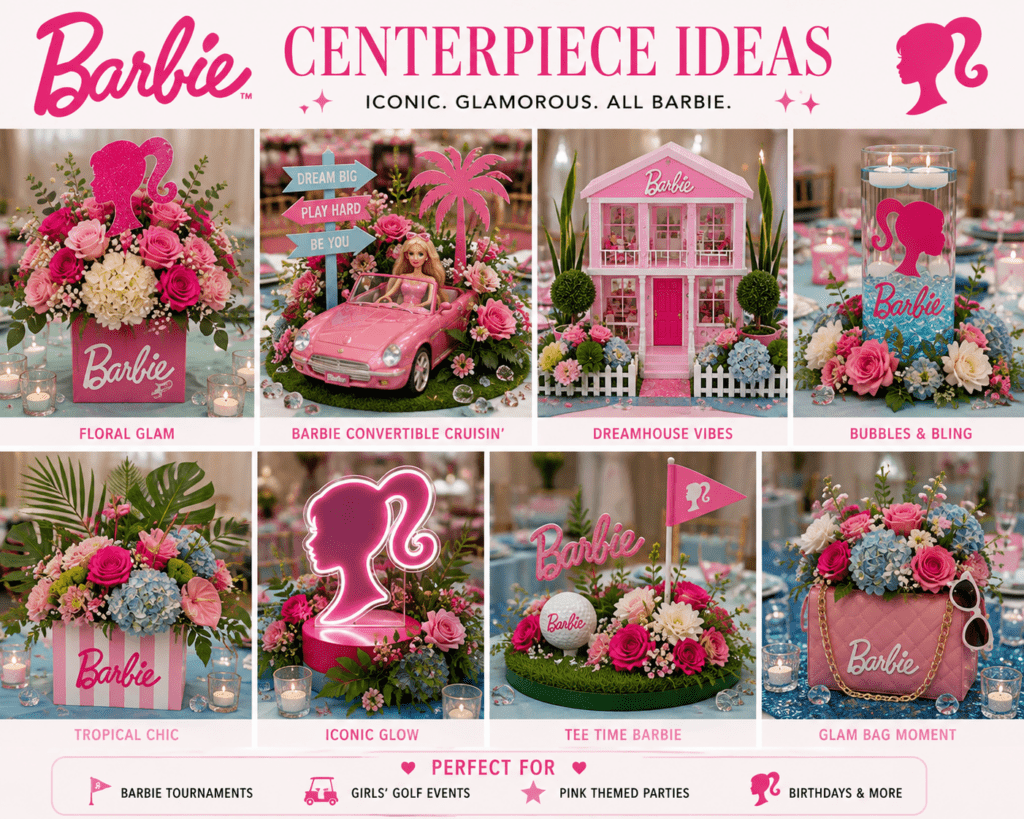 centerpiece ideas for barbie theme