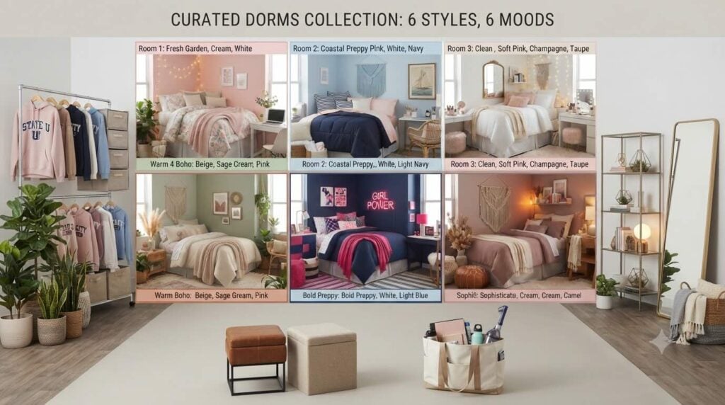Color palettes for girls and boy dorm 