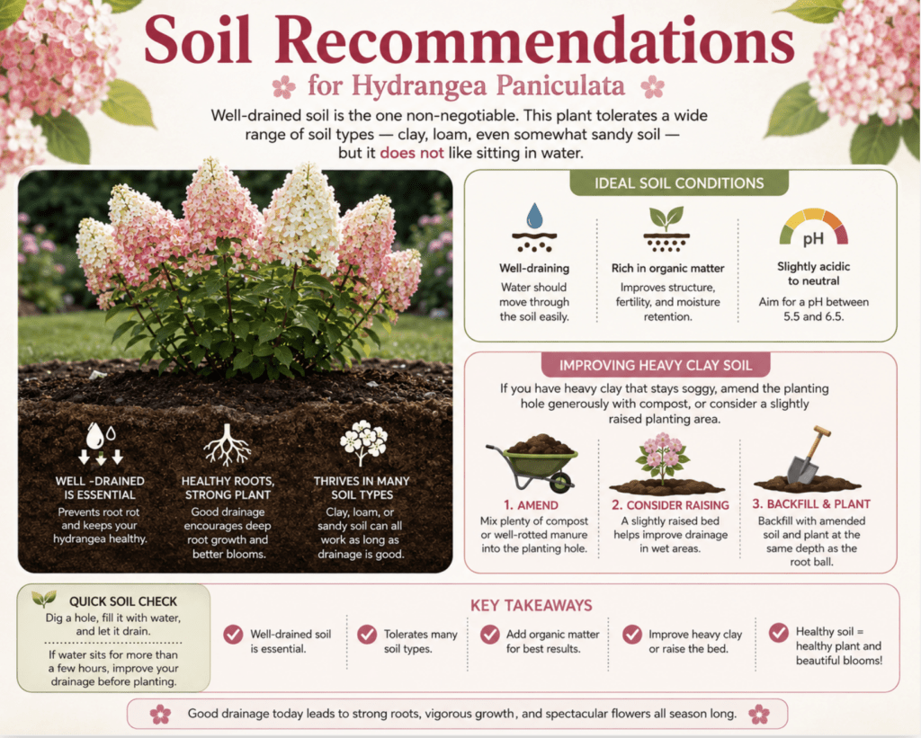 well drained soil for hydragea paniculata