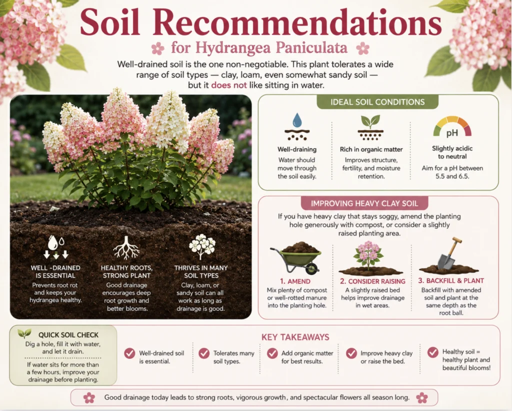 well drained soil for hydragea paniculata