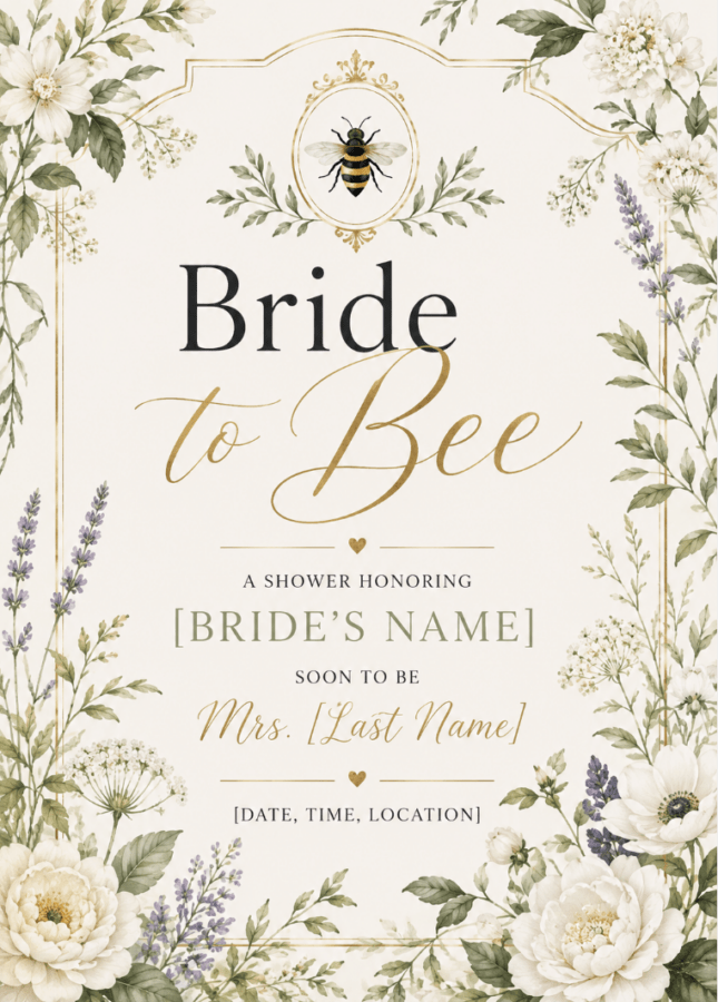 Bride to bee bridal shower invite