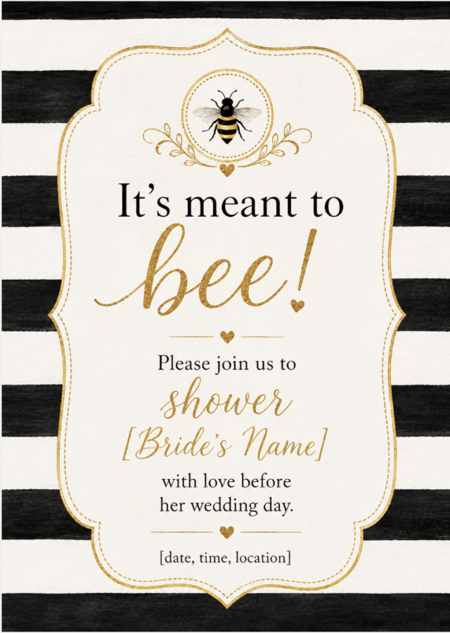 Meant to bee shower invite sample
