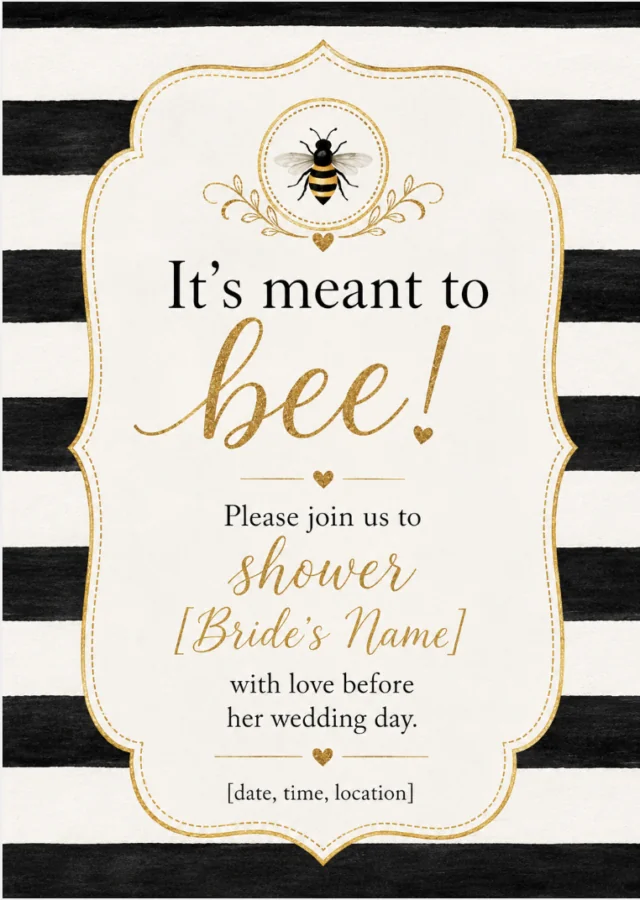 Meant to bee shower invite sample