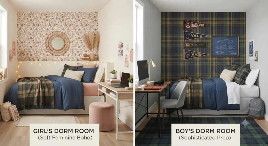 dorm rooms with peel off wallpaper