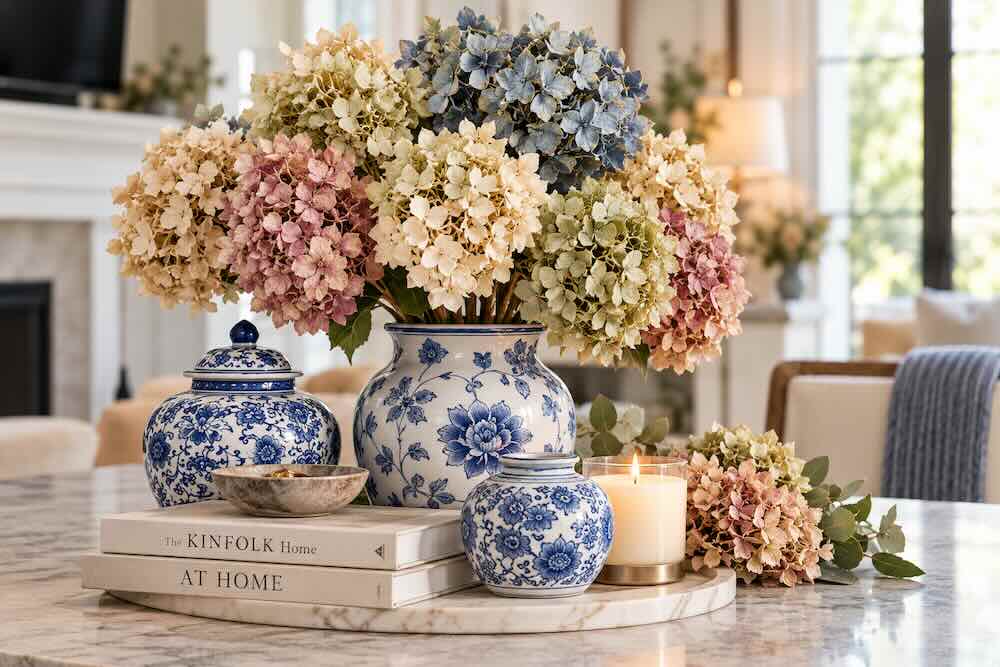 dried hydrangeas for home decor all year around