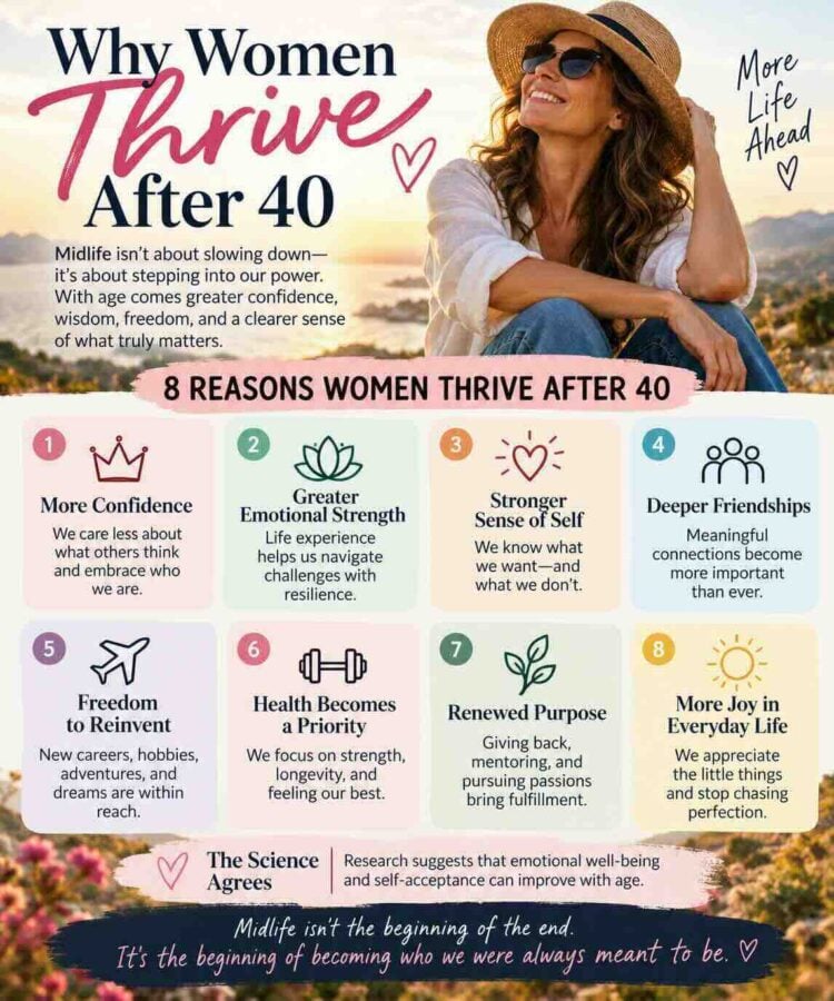 why women thrive after 40 - 8 reason women thrive after 40 - Infographic
